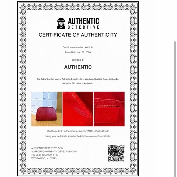 Louis Vuitton Authentic Vintage Custom Red Epi Dauphine PM Crossbody Bag - Picture 10 of 14